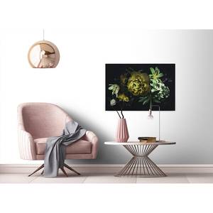 Leinwandbild Blumen Drama Queen Polyester PVC / Fichtenholz - Gelb