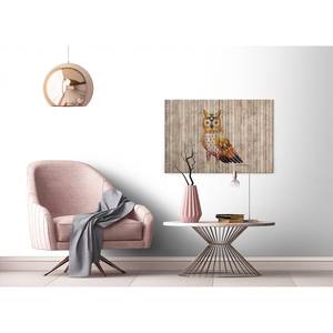 Impression sur toile Owl Fairy Tale Polyester PVC / Épicéa - Marron / Jaune
