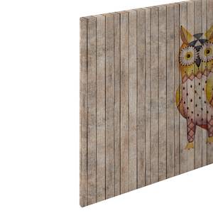 Leinwandbild Owl Fairy Tale Polyester PVC / Fichtenholz - Braun / Gelb