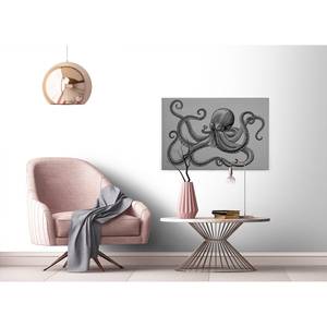 Impression sur toile Octopus Jules Polyester PVC / Épicéa - Gris / Noir
