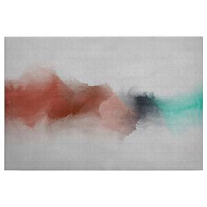 Impression sur toile Daydream Polyester PVC / Épicéa - Rouge / Gris