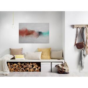 Leinwandbild Daydream Polyester PVC / Fichtenholz - Rot / Grau