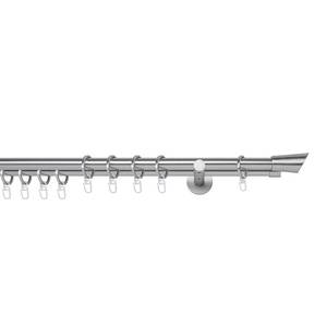 Gordijnroede op maat Rag II (2 rails) aluminium - Roestvrij staal - Breedte: 220 cm