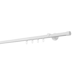 Gardinenstange Kappe Innenlauf 1-läufig Aluminium - Weiß - Breite: 120 cm