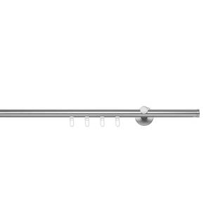 Gordijnroede op maat Match III aluminium - Roestvrij staal - Breedte: 130 cm