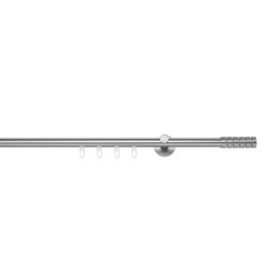 Gardinenstange Rille Innenlauf 1-läufig Aluminium - Edelstahl-Optik - Breite: 110 cm