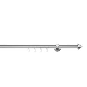 Gardinenstange Cone Innenlauf 1-läufig Aluminium - Edelstahl-Optik - Breite: 160 cm