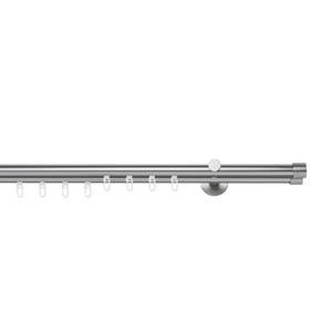 Gordijnroede op maat Cap IV (2-rails) aluminium - Roestvrij staal - Breedte: 220 cm