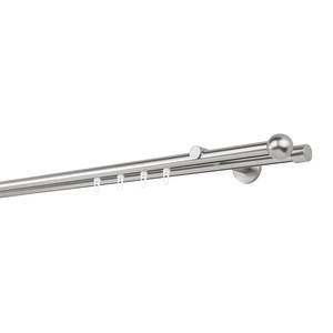Gardinenstange Kugel Innenlauf 2-läufig Aluminium - Edelstahl - Breite: 110 cm