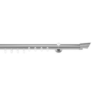Gordijnroede op maat Rag IV (2-rails) aluminium - Roestvrij staal - Breedte: 190 cm