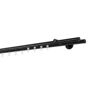 Gordijnroede op maat Match IV (2-rails) aluminium - Zwart - Breedte: 400 cm