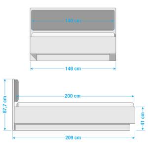 Bettgestell Riber Schwarz - Braun - Holzwerkstoff - 146 x 88 x 210 cm