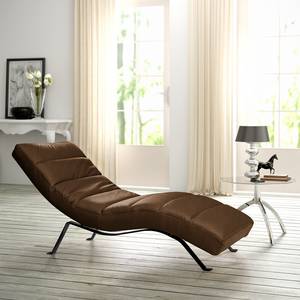 Chaise longue Kasson Microfibra Bice: marrone scuro - Nero