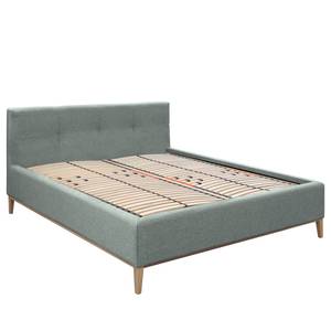 Gestoffeerd bed Kaarina Geweven stof Mavie: Mint - 160 x 200cm