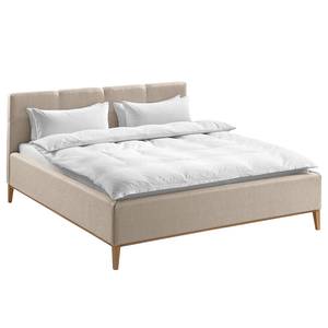 Gestoffeerd bed Kaarina Structuurstof Ronya: Grijs - 180 x 200cm