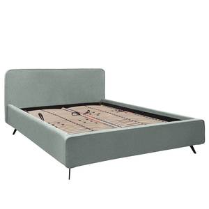 Gestoffeerd bed KARELIA Geweven stof Mavie: Mint - 140 x 200cm - Met lattenbodem