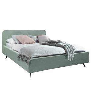 Polsterbett KARELIA Webstoff Mavie: Mint - 200 x 200cm - Mit Lattenrost