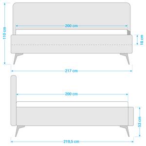 Polsterbett KARELIA Webstoff Mavie: Mint - 200 x 200cm - Mit Lattenrost