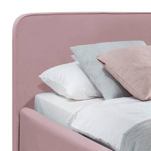 Gestoffeerd bed KARELIA Velours Ravi: Mauve - 160 x 200cm - Met lattenbodem