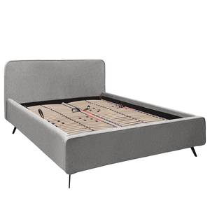 Gestoffeerd bed KARELIA Geweven stof Mavie: Grijs - 160 x 200cm - Met lattenbodem