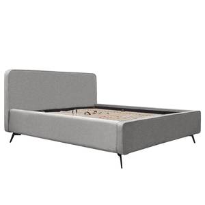 Gestoffeerd bed KARELIA Geweven stof Mavie: Grijs - 160 x 200cm - Met lattenbodem