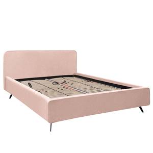 Gestoffeerd bed KARELIA Geweven stof Mavie: Roze - 200 x 200cm - Met lattenbodem