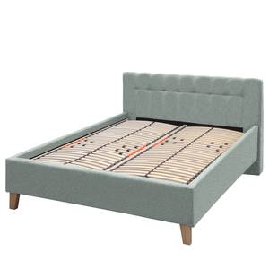 Gestoffeerd bed Woodlake I Geweven stof Mavie: Mint - 160 x 200cm