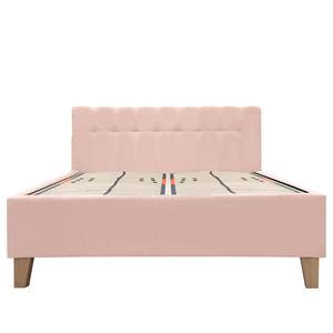 Gestoffeerd bed Woodlake I Geweven stof Mavie: Roze - 160 x 200cm