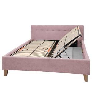 Lit capitonné Woodlake II Velours Ravi: Mauve - 160 x 200cm - Avec espace de rangement