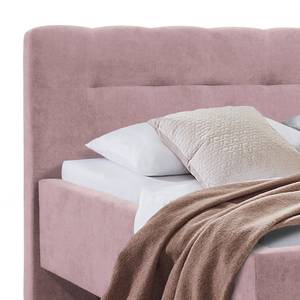 Lit capitonné Woodlake II Velours Ravi: Mauve - 160 x 200cm - Avec espace de rangement