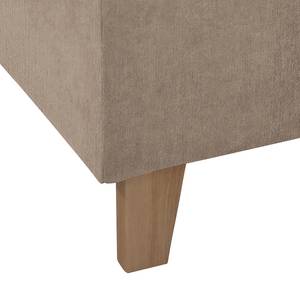 Lit capitonné Woodlake II Velours Ravi: Beige	 - 140 x 200cm - Avec espace de rangement