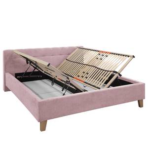 Lit capitonné Woodlake II Velours Ravi: Mauve - 180 x 200cm - Avec espace de rangement