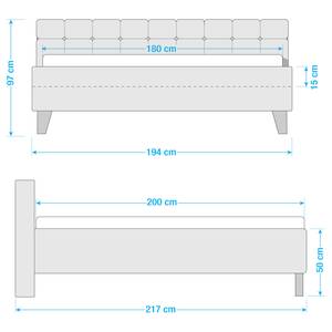 Gestoffeerd bed Woodlake II Velours Ravi: Mauve - 180 x 200cm