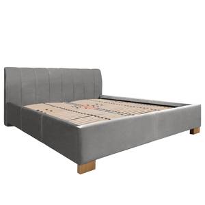 Gestoffeerd bed Larisa Geweven stof Mavie: Grijs - 160 x 200cm