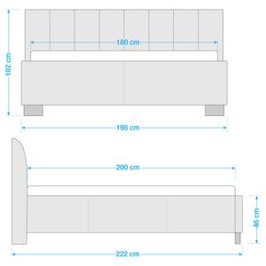 Gestoffeerd bed Larisa Velours Ravi: Grijsbruin - 180 x 200cm - Zonder opbergruimte