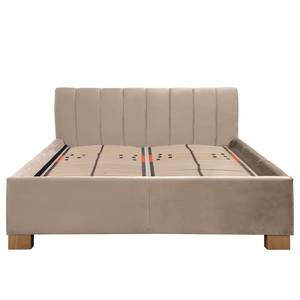 Gestoffeerd bed Larisa Velours Ravi: Beige	 - 160 x 200cm