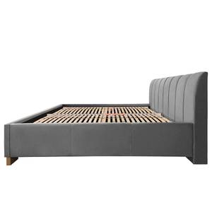 Gestoffeerd bed Larisa Geweven stof Mavie: Basalt - 200 x 200cm