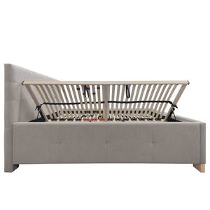 Gestoffeerd bed Atessio Structuurstof Ronya: Donkergrijs - 160 x 200cm