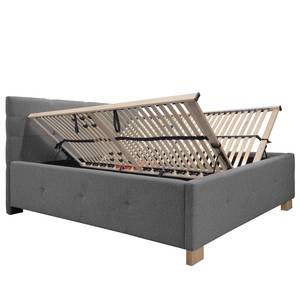 Gestoffeerd bed Atessio Geweven stof Mavie: Basalt - 180 x 200cm