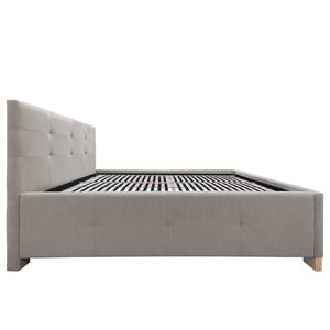 Gestoffeerd bed Atessio Structuurstof Ronya: Donkergrijs - 140 x 200cm