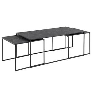 Tables gigognes Zap I (lot de 3) Imitation marbre noir / Noir