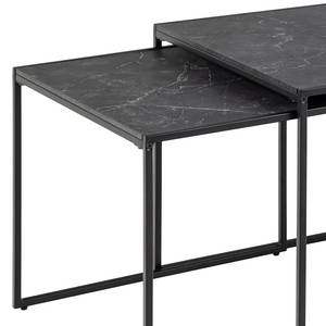 Tavolino da salotto Zap I (3) Effetto marmo nero / Nero