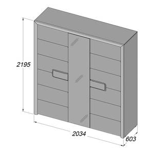 Drehtürenschrank Tandel Beige - Braun - Holzwerkstoff - 203 x 219 x 60 cm