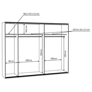 Zweefdeurkast Roland Breedte: 270 cm