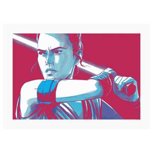 Afbeelding Star Wars Faces Rey rood/wit - papier - 70 cm x 50 cm