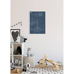 Wandbild Star Wars Blueprint X-Wing Mehrfarbig - Papier - 50 cm x 70 cm