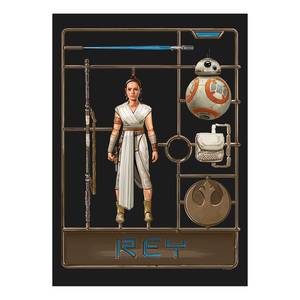 Wandbild Star Wars Toy Rey Mehrfarbig - Papier - 50 cm x 70 cm