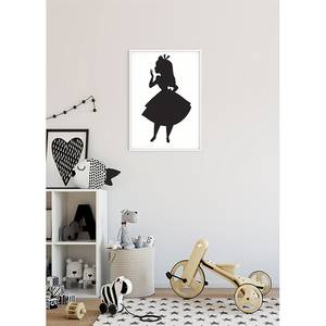 Tableau déco Alice Silhouette Noir / Blanc - Papier - 50 x 70 cm