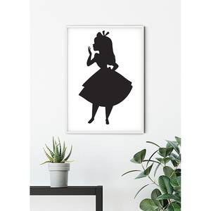 Wandbild Alice Silhouette Schwarz / Weiß - Papier - 50 cm x 70 cm