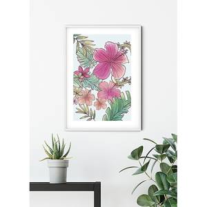 Wandbild Ariel Flowers Mehrfarbig - Papier - 50 cm x 70 cm